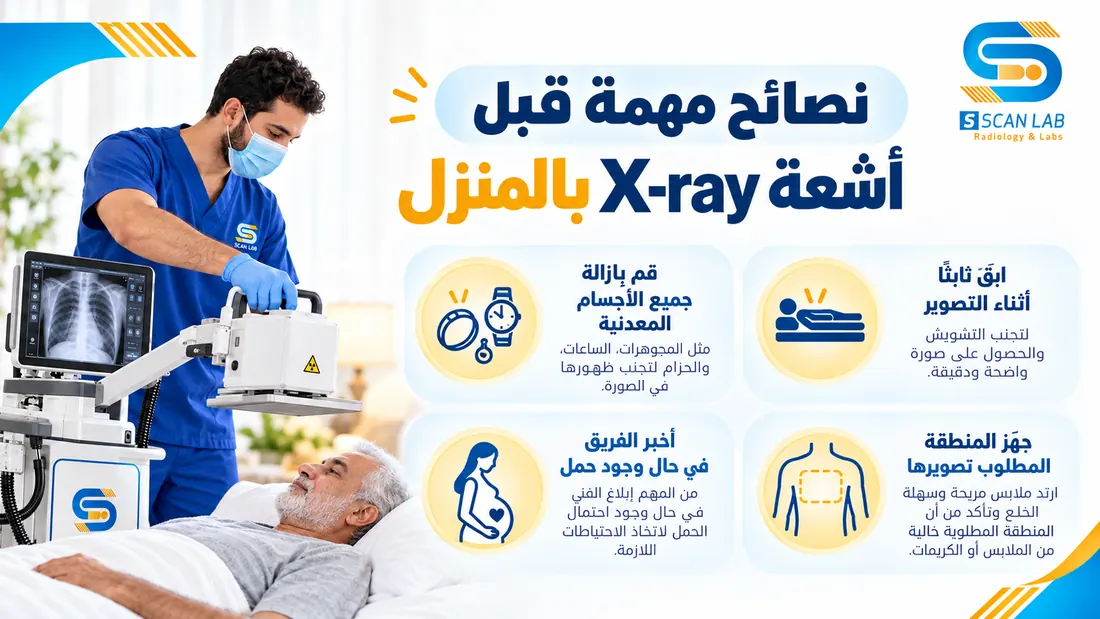 نصائح التحضير للأشعة السينية بالمنزل قبل وصول فني الأشعة